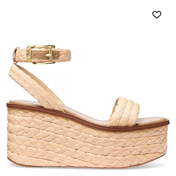 New Michael Kors SANDRA STRAW PLATFORM SANDAL - Picture 2 of 3